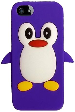 Wholesale iPhone 5 3D Penguin Case Purple